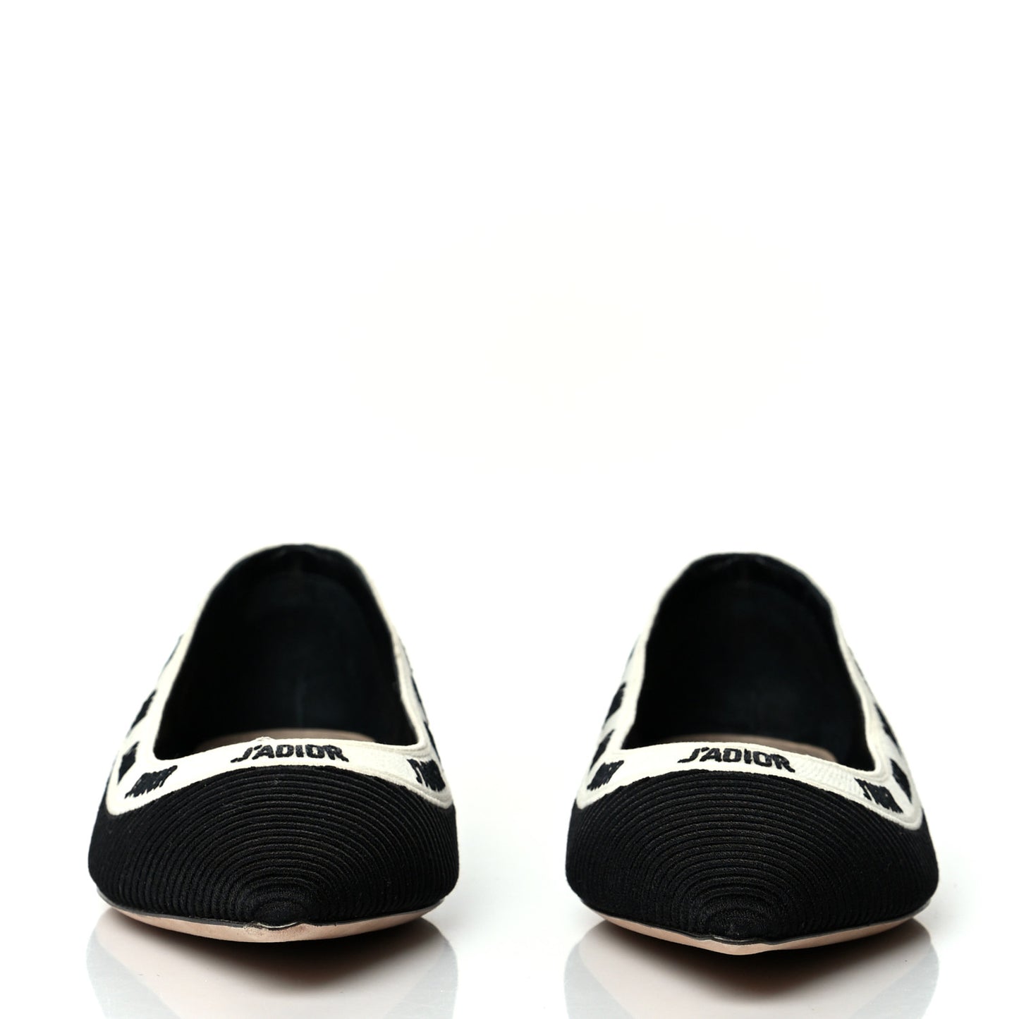Fabric Ribbon Embroidered J'Adior Ballet Flats 39.5 Black