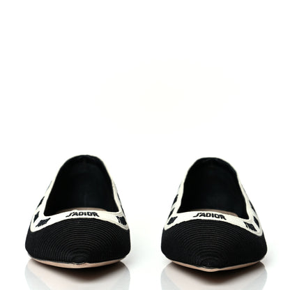 Christian Dior Fabric Ribbon Embroidered J'Adior Ballet Flats 39.5 Black 2 of 8