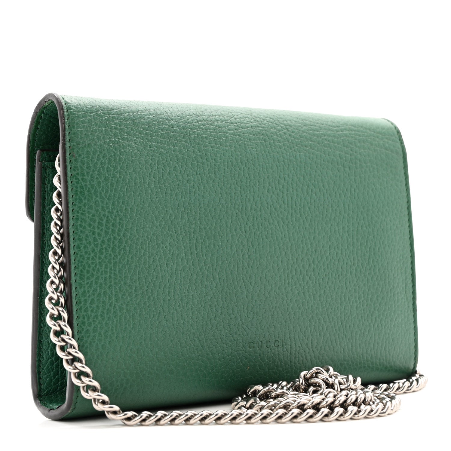 Gucci Calfskin Mini Dionysus Chain Wallet Emerald 3 of 14