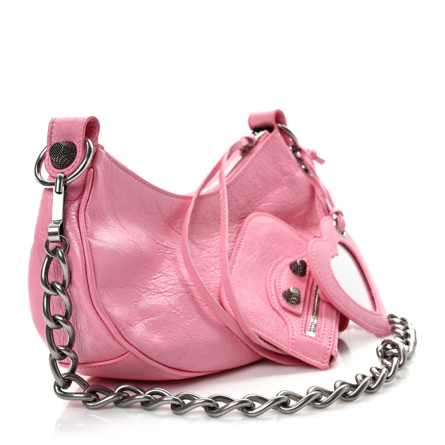 Balenciaga Agneau Arena Le Cagole Chain Shoulder Bag XS Sweet Pink 3 of 9