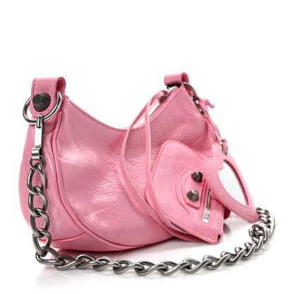 Balenciaga Agneau Arena Le Cagole Chain Shoulder Bag XS Sweet Pink 3 of 9