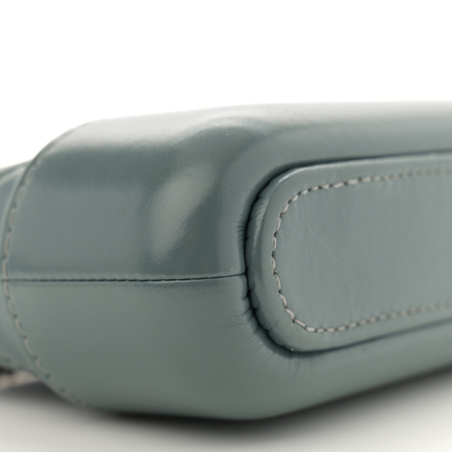 Chanel Aged Calfskin Quilted Small Gabrielle Clutch With Chain Light Blue 10 of 12