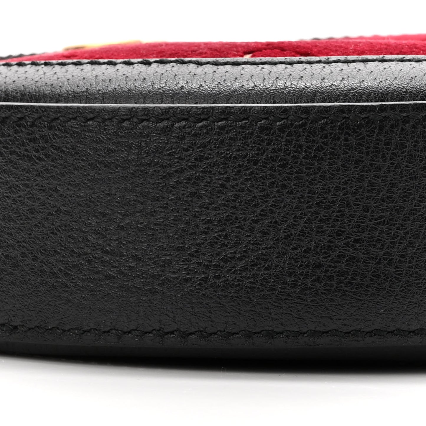 Velvet GG Monogram Textured Calfskin Round Shoulder Bag Red Cipria Black