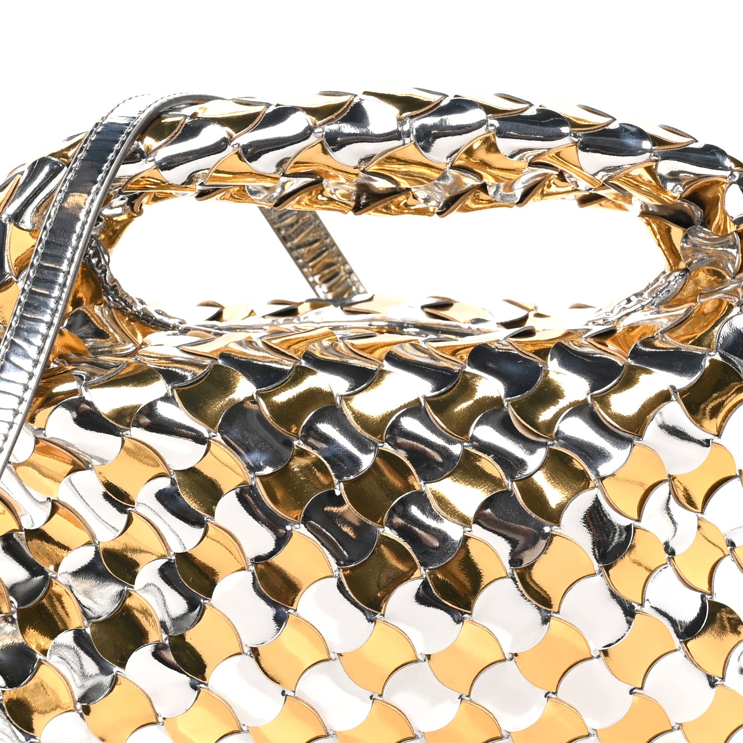 Bottega Veneta Metallic Lambskin Intrecciato Mini Hop Silver Gold 6 of 8