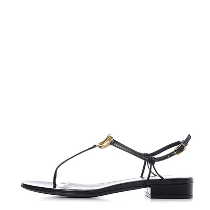 Valentino Garavani Calfskin VLogo Slingback Low Heel Thong Sandals 39 Black 2 of 10