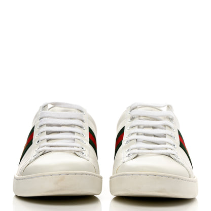 Gucci Calfskin Ayers Bee Embroidered Womens Ace Sneakers 38.5 White Green 2 of 17