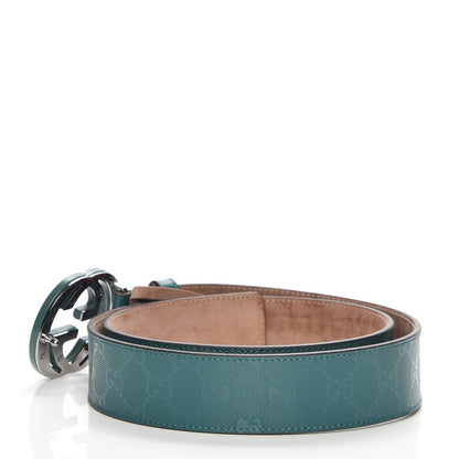 Gucci Imprime Monogram Interlocking G Belt 95 38 Verdant 3 of 5