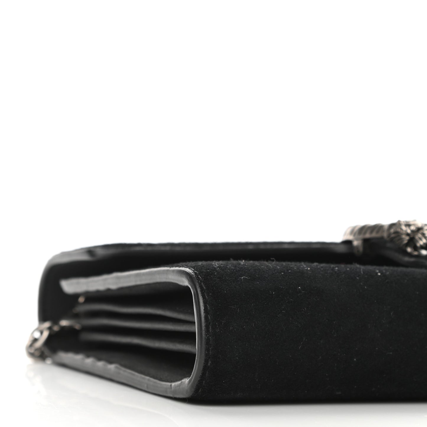 Suede Mini Dionysus Chain Wallet Black