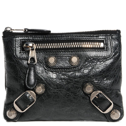 Balenciaga Agneau Giant Silver Hardware M Porte-Monnaie Coin Purse Black 1 of 12