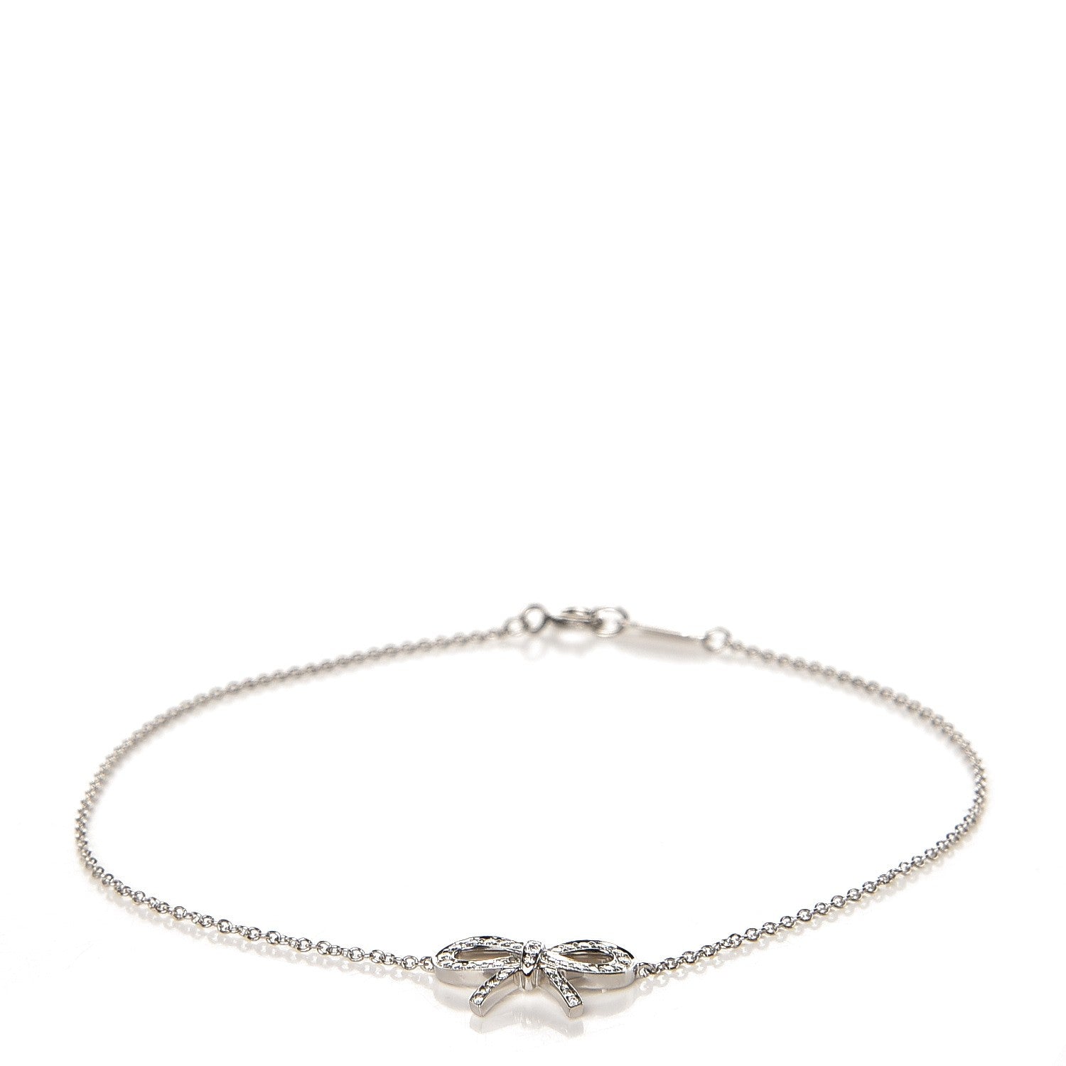 Tiffany Platinum Diamond Bow Bracelet 1 of 5