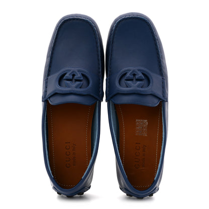 Gucci Soft Clove Calfskin GG Supreme Monogram Mens Interlocking G Driver Loafers 9 Royale 2 of 12