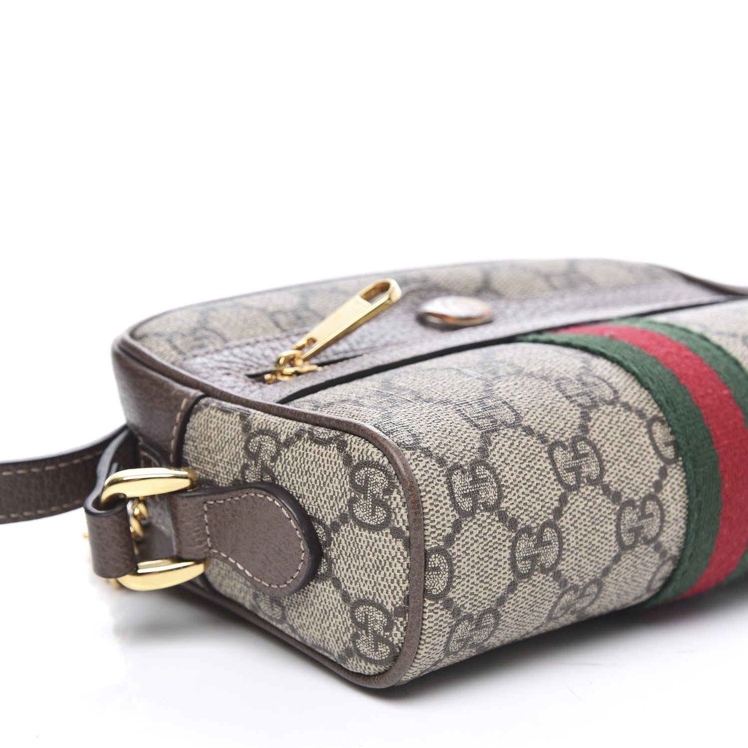 Gucci GG Supreme Monogram Web Mini Ophidia Shoulder Bag Brown 9 of 9