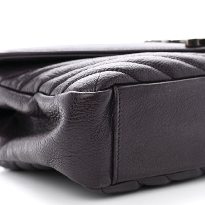 Saint Laurent Sheepskin Matelasse Chevron Monogram Medium College Bag Amaranto 9 of 12