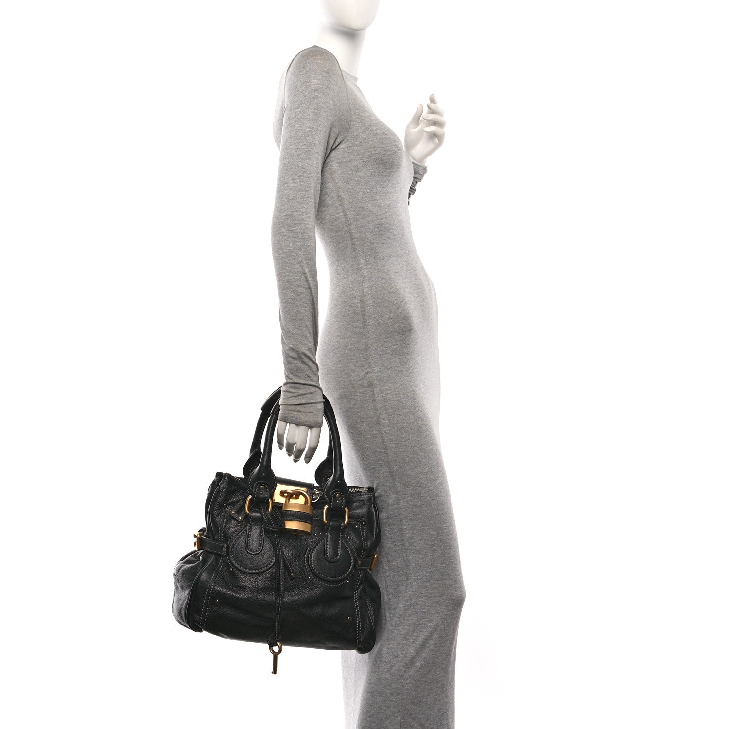 Chloe Grained Calfskin Paddington Tote Black 2 of 10