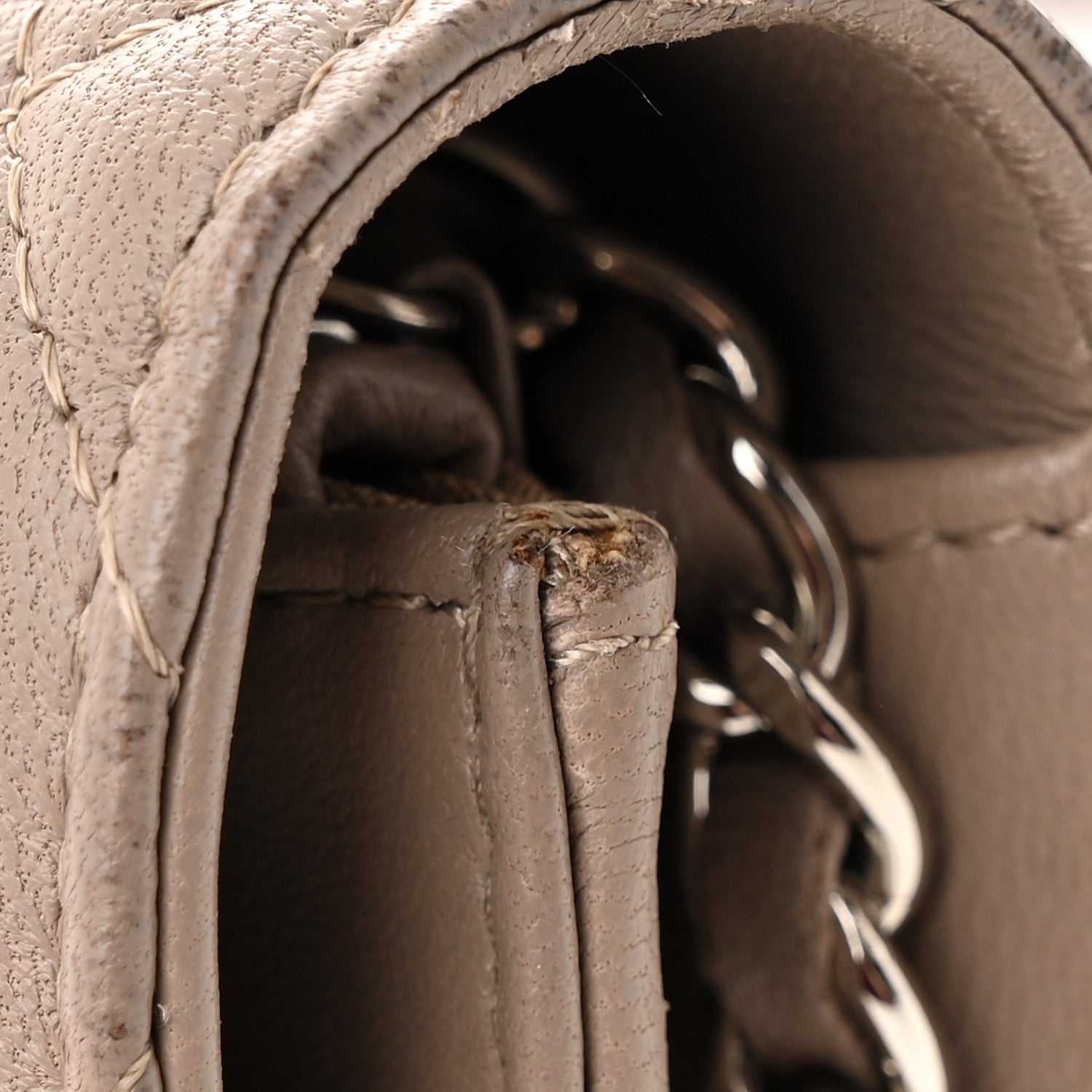 Chanel Lambskin Quilted Wallet On Chain WOC Taupe 27 of 28