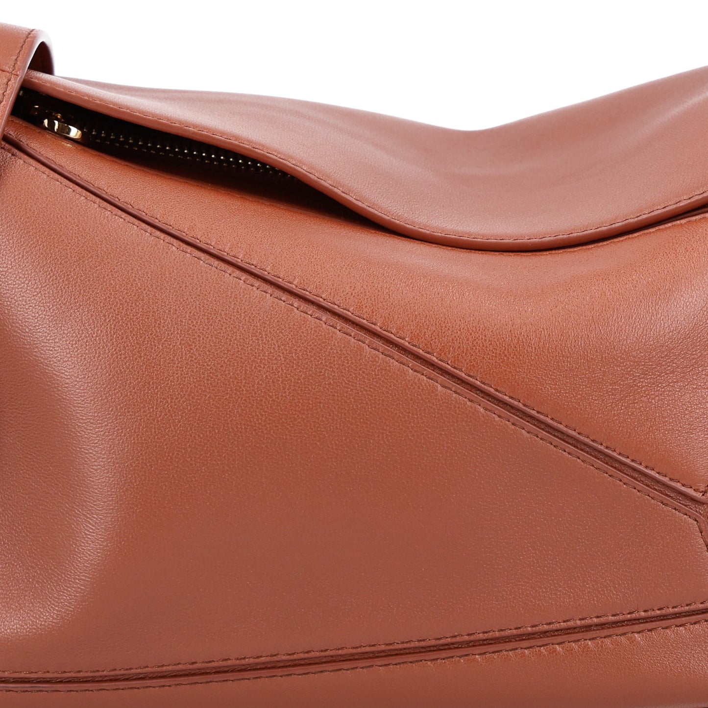 Nappa Lambskin Small Featherlight Puzzle Bag Pecan