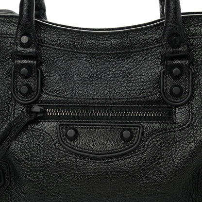 Balenciaga Chevre Black Metallic Edge Hardware S City Black 8 of 10