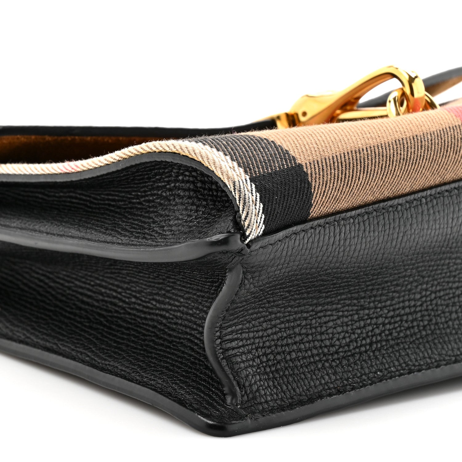 Burberry Derby Calfskin House Check Small Macken Crossbody Bag Black 10 of 10