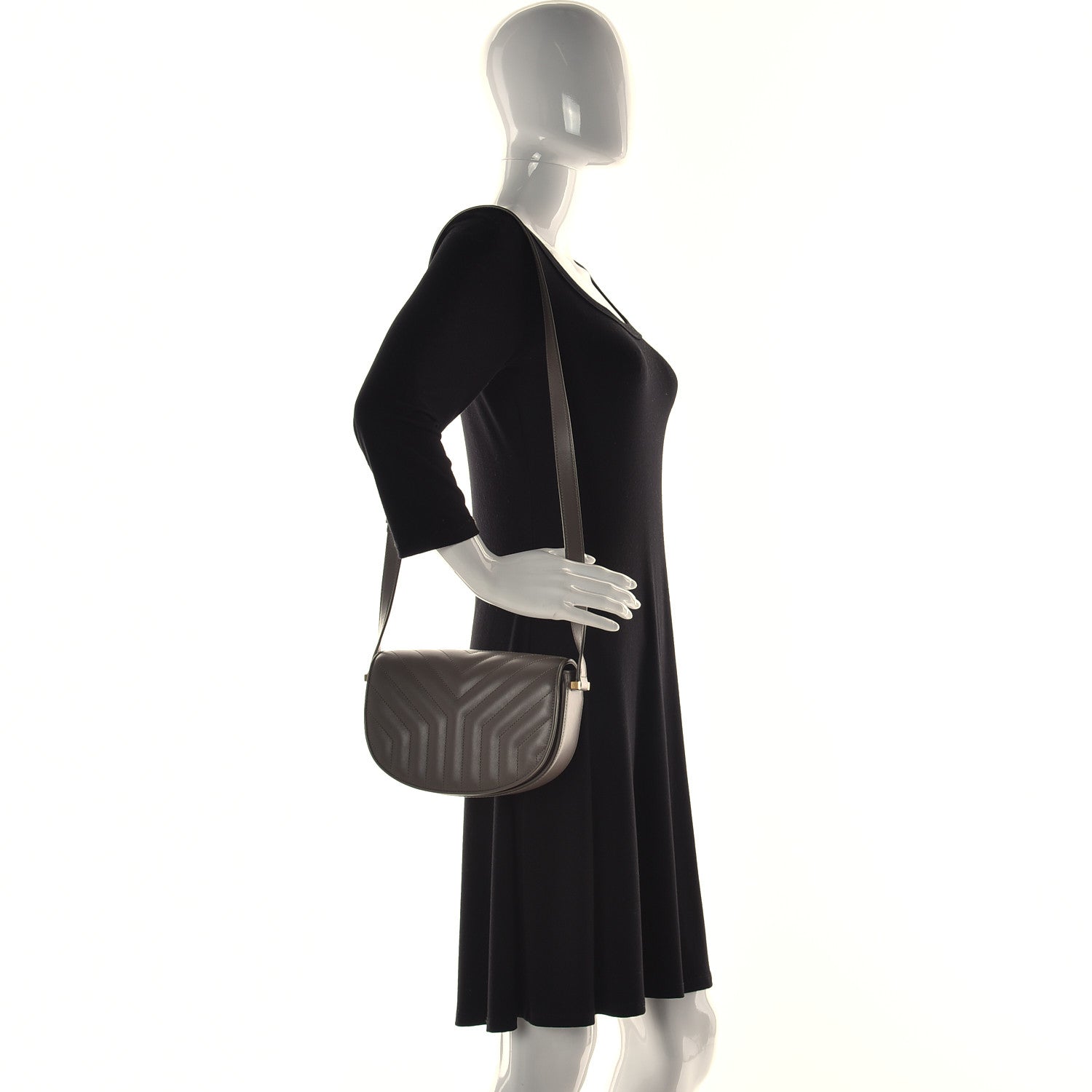 Saint Laurent Calfskin Y Quilted Small Joan Satchel Warm Taupe 3 of 14