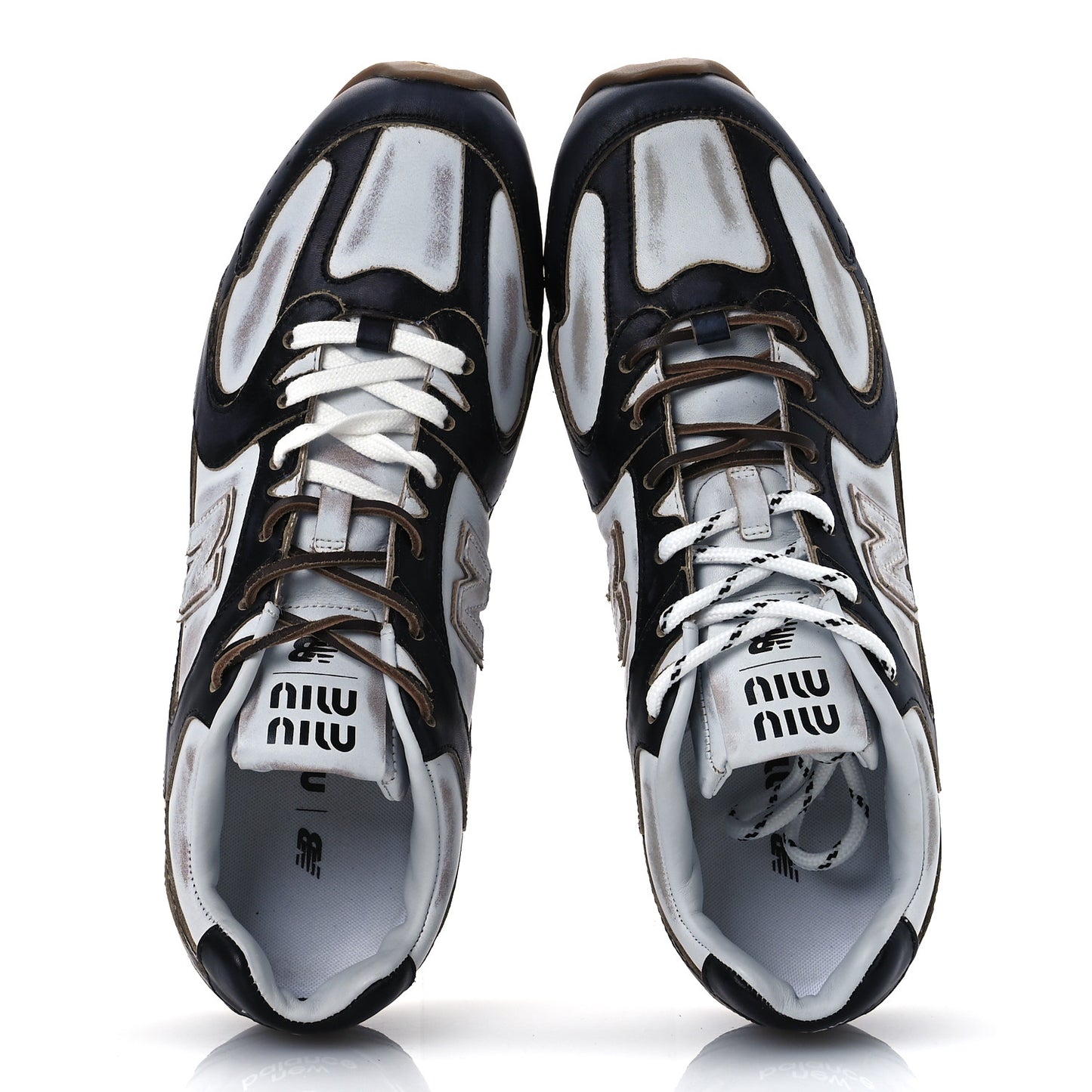 X NEW BALANCE Calfskin 530 SL Sneakers 41 Black White