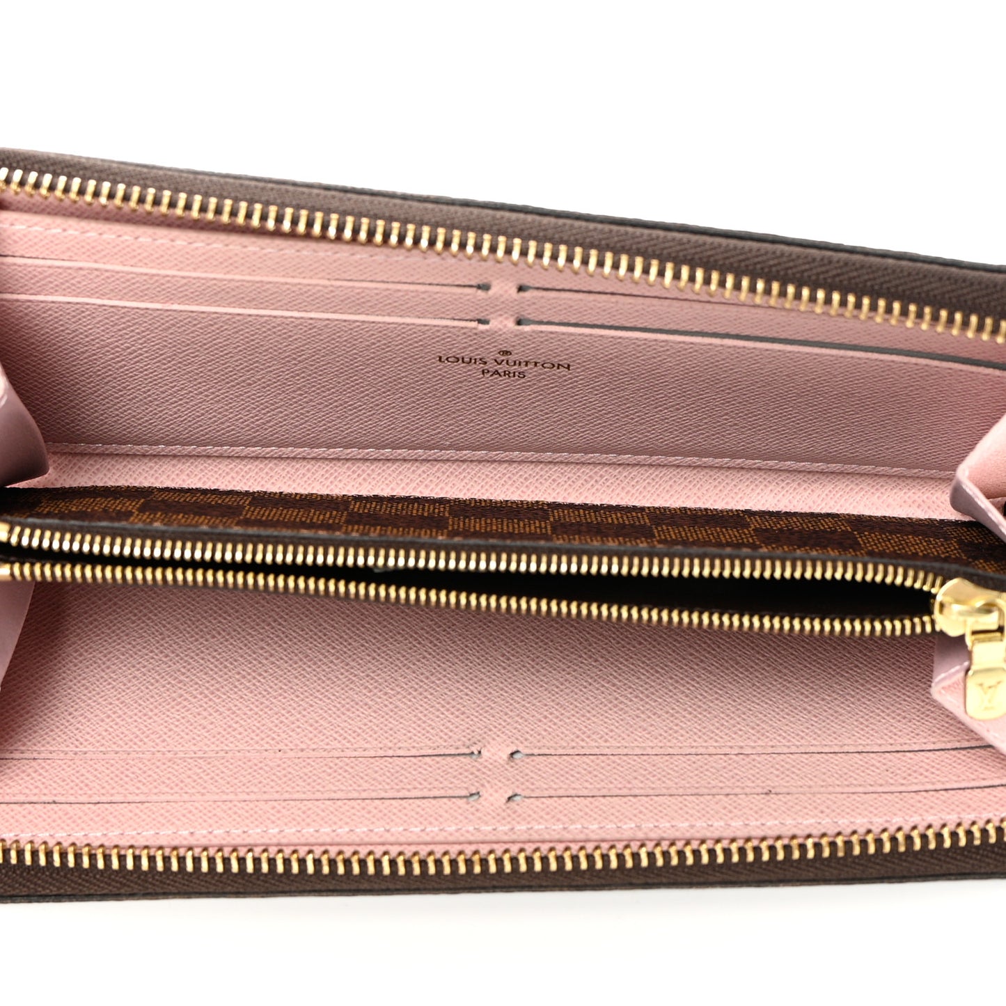 Damier Ebene Clemence Wallet Rose Ballerine