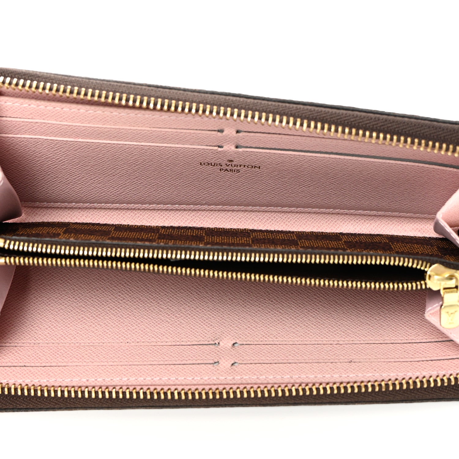 Louis Vuitton Damier Ebene Clemence Wallet Rose Ballerine 5 of 13