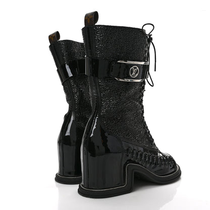 Louis Vuitton Patent Goatskin Monogram Moonlight Half Boots 39 Black 2 of 13