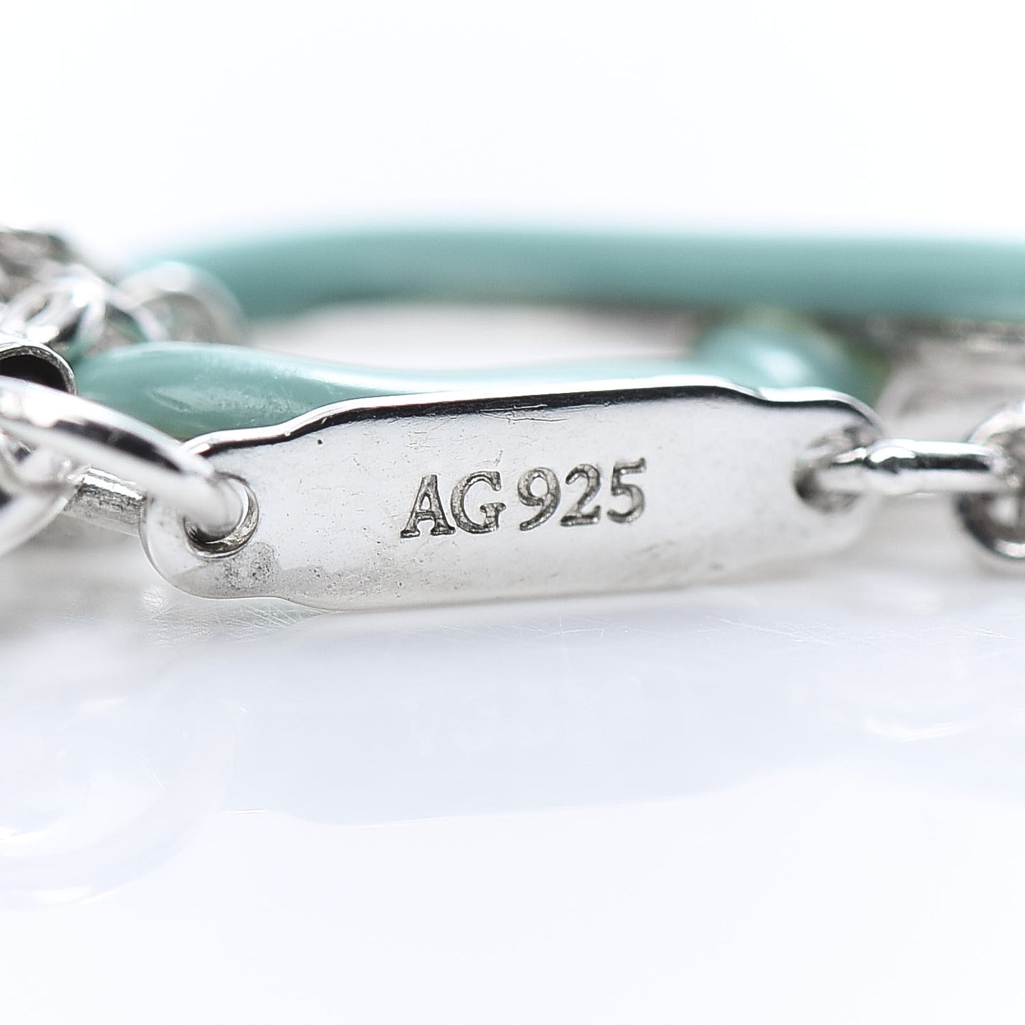 Sterling Silver Enamel Infinity Bracelet Blue