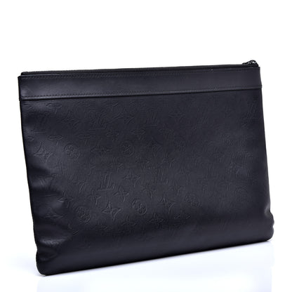 Louis Vuitton Calfskin Monogram Shadow Discovery Pochette Black 3 of 8