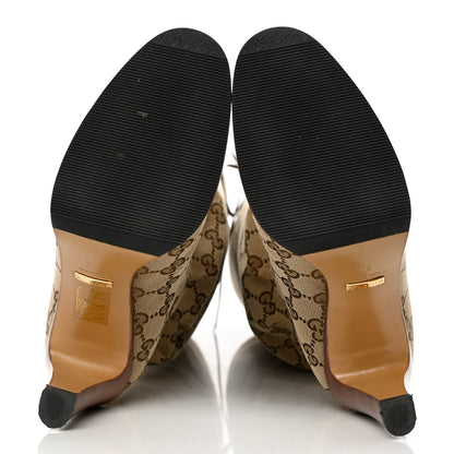 Gucci Monogram Lisa Mid Heel Boots 36 Beige Ebony 10 of 12