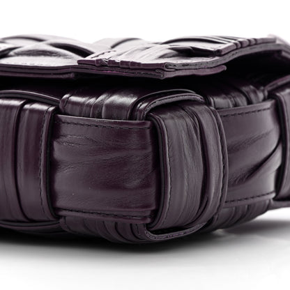 Bottega Veneta Calfskin Intreccio Plisse Cassette Crossbody Bag Dark Mystic 9 of 12