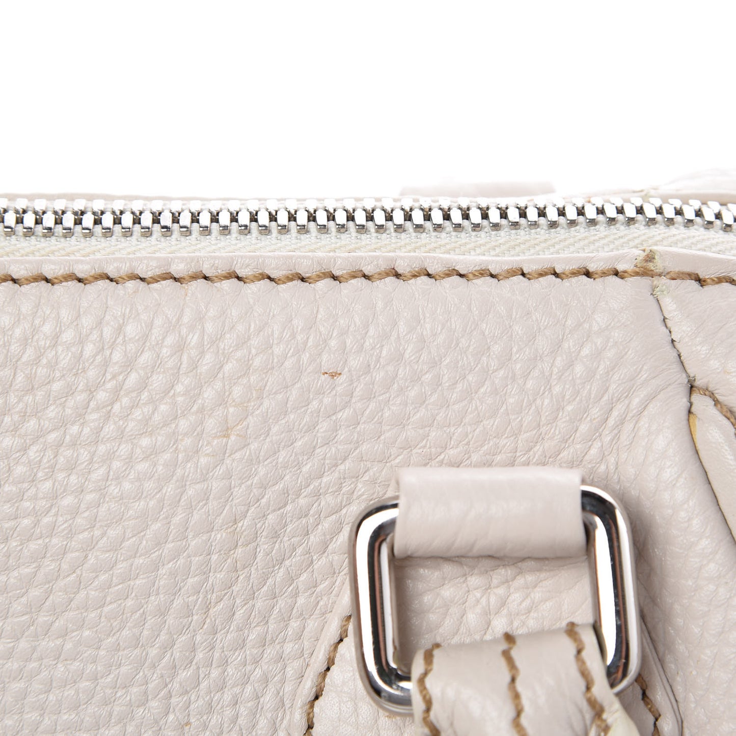 Calfskin Small Tassel Bowler White