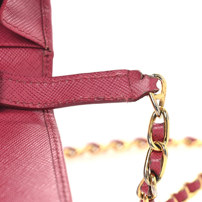 Prada Saffiano Metal Oro Chain Wallet Peonia 11 of 15