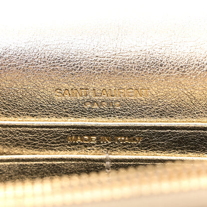 Saint Laurent Metallic Calfskin Monogram Envelope Chain Wallet Gold 6 of 13