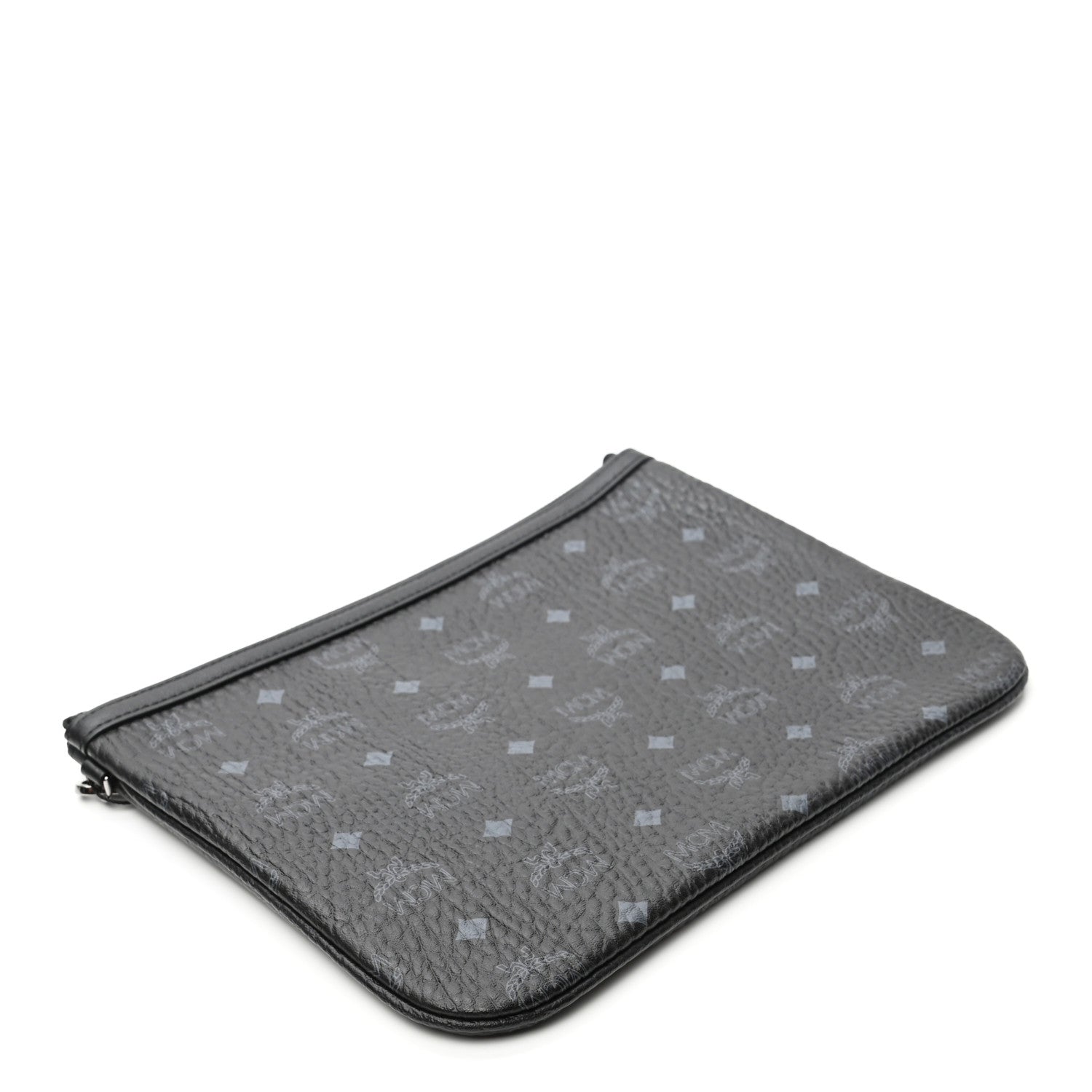 MCM Visetos Liz Shopper Tote Pouch Black 3 of 5