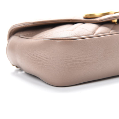 Gucci Calfskin Matelasse Super Mini GG Marmont Shoulder Bag Porcelain Rose 8 of 11