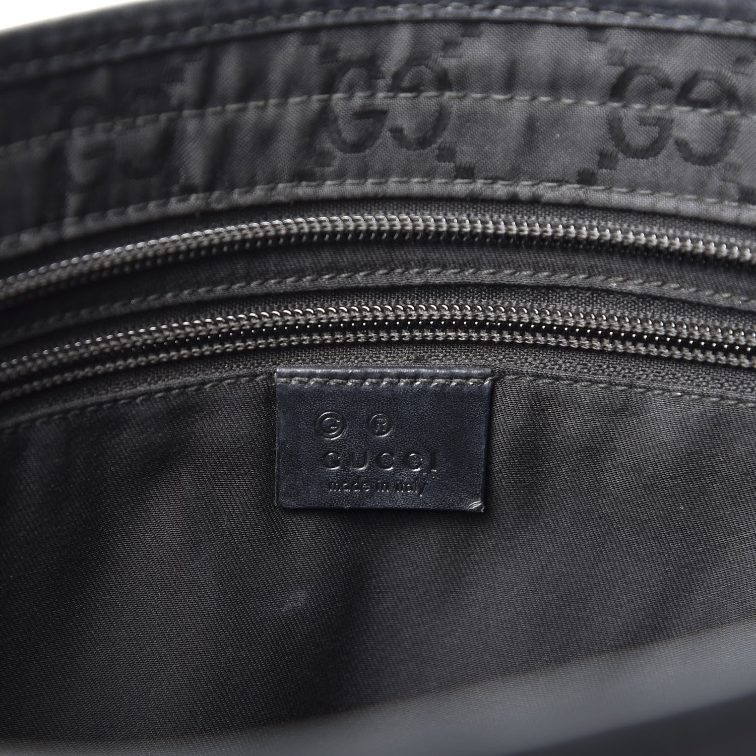 Gucci Nylon Monogram Calfskin Large Tote Bag Black 11 of 13