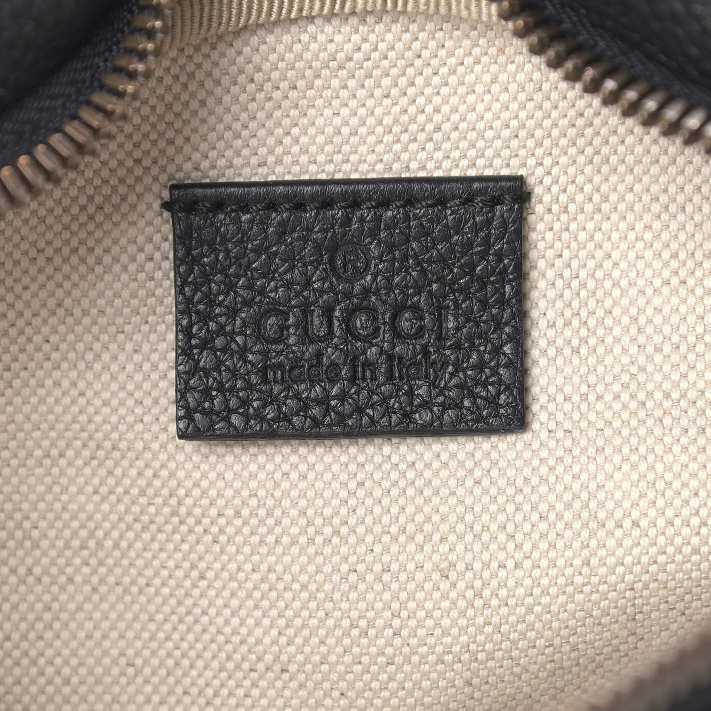 Grained Calfskin Small Logo Belt Bag Black