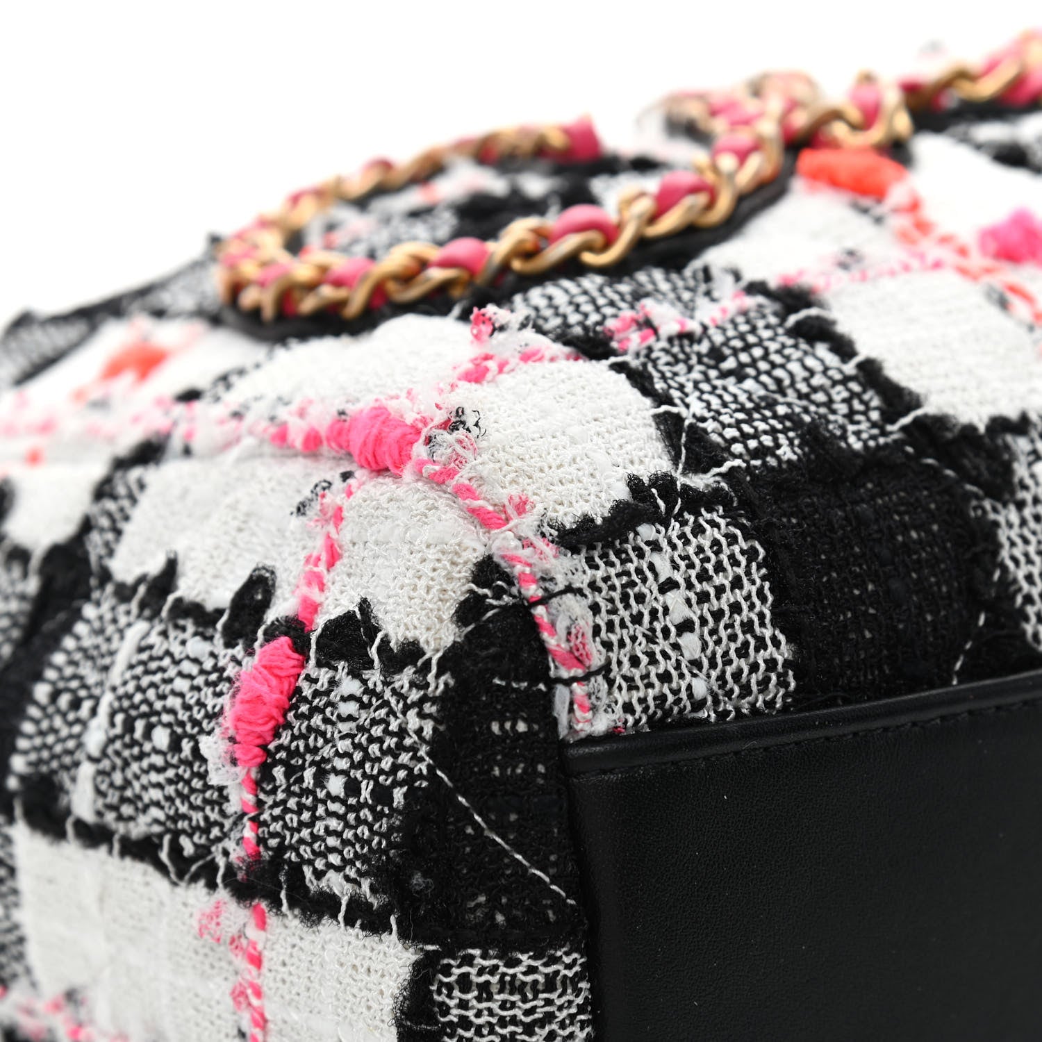 Chanel Tweed Calfskin Signe Hobo Coral White Black 11 of 15
