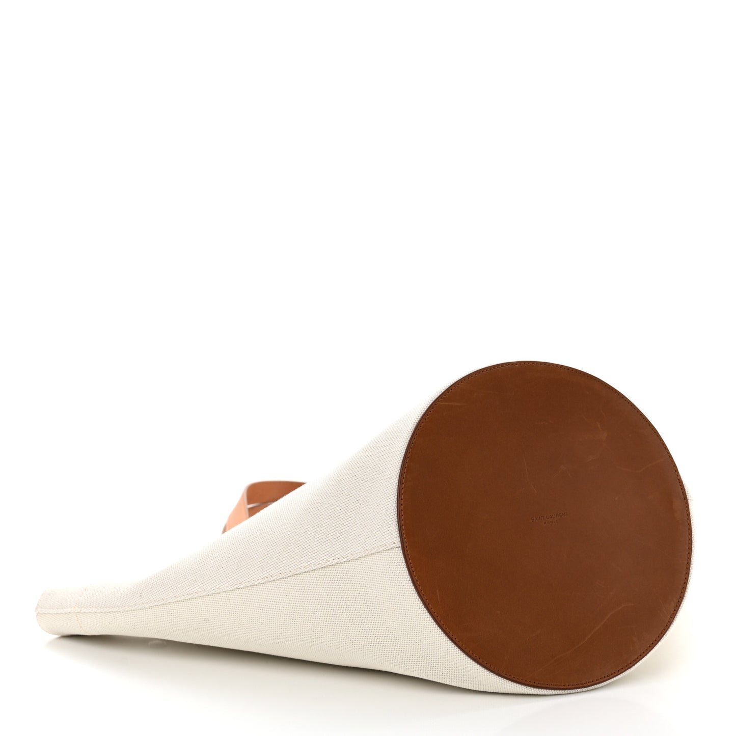 Canvas Calfskin Rive Gauche Trapezoid Tote Beige