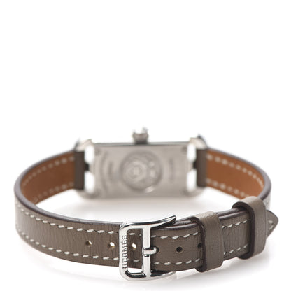 Hermes Stainless Steel Swift Diamond 17mm Nantucket Jete De Diamants Quartz Watch Etoupe 4 of 6