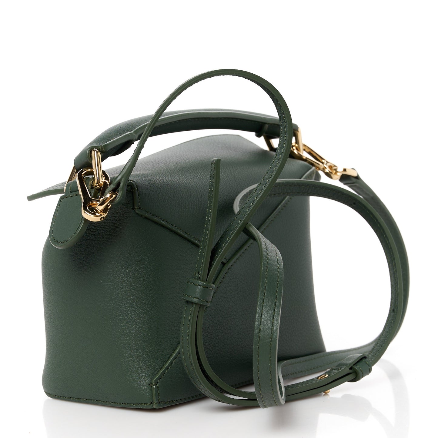 Calfskin Mini Puzzle Edge Bag Vintage Khaki
