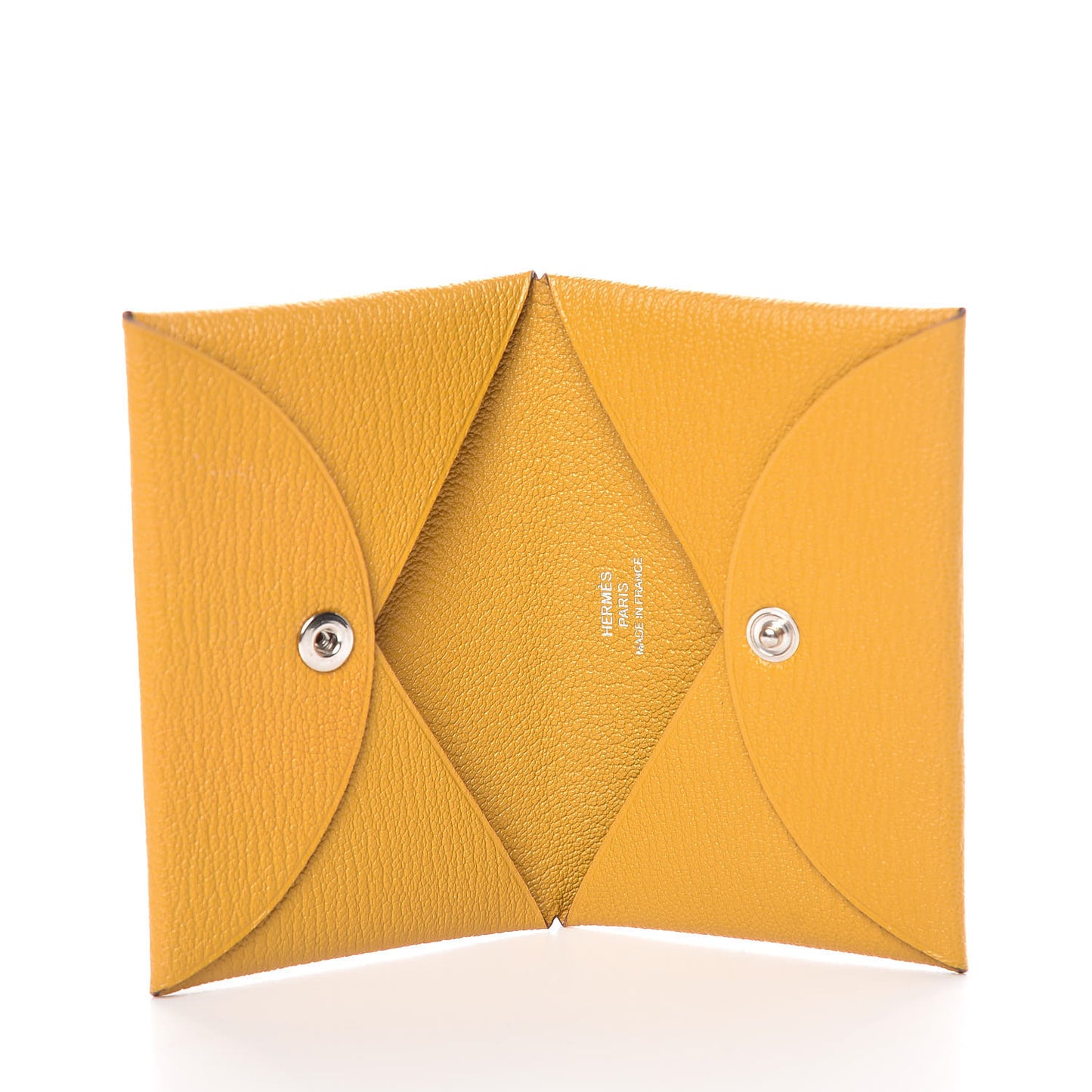 Chevre Mysore Calvi Card Case Jaune Ambre