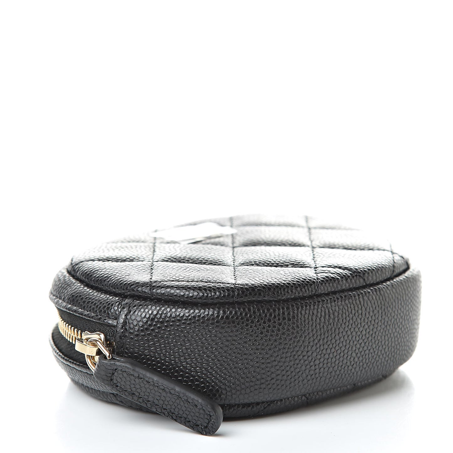 Caviar Quilted Zip Around Classic Coin Purse Black