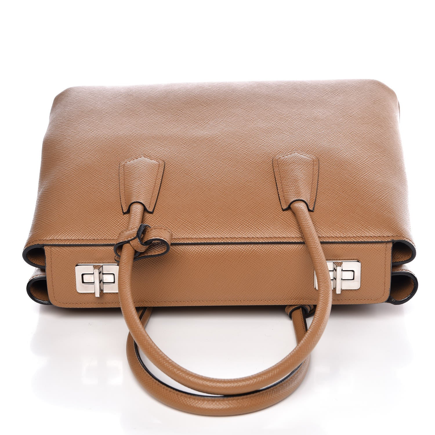 Prada Saffiano Cuir Twin Tote Caramel 8 of 10