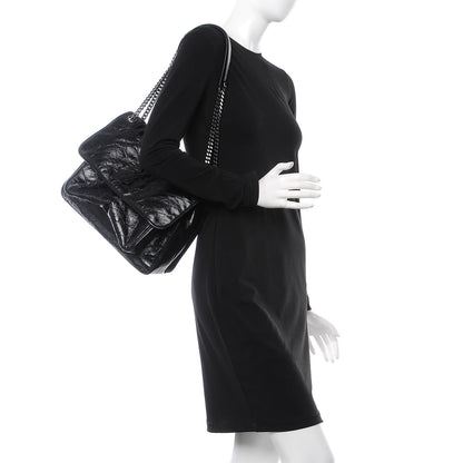 Saint Laurent Crinkled Calfskin Matelasse Monogram Large Niki Chain Satchel Black 3 of 9