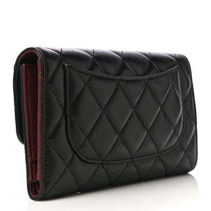 Chanel Lambskin Quilted Large Gusset Flap Wallet Black 3 of 24