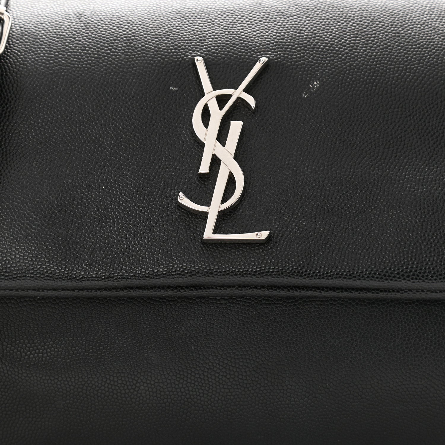 Saint Laurent Grain De Poudre Medium West Hollywood Monogram Fold-Over Black 8 of 12