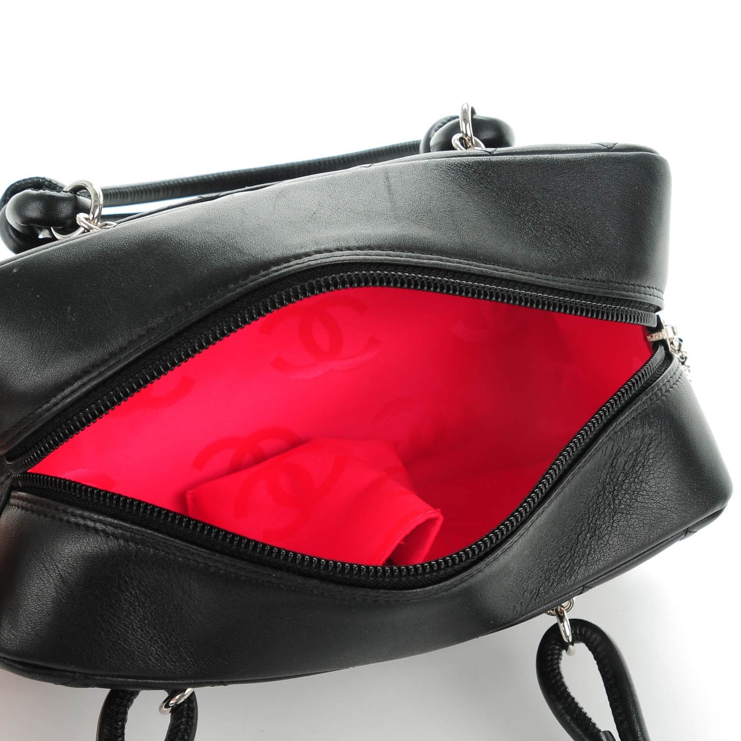 Calfskin Quilted Small Cambon Bowler Black