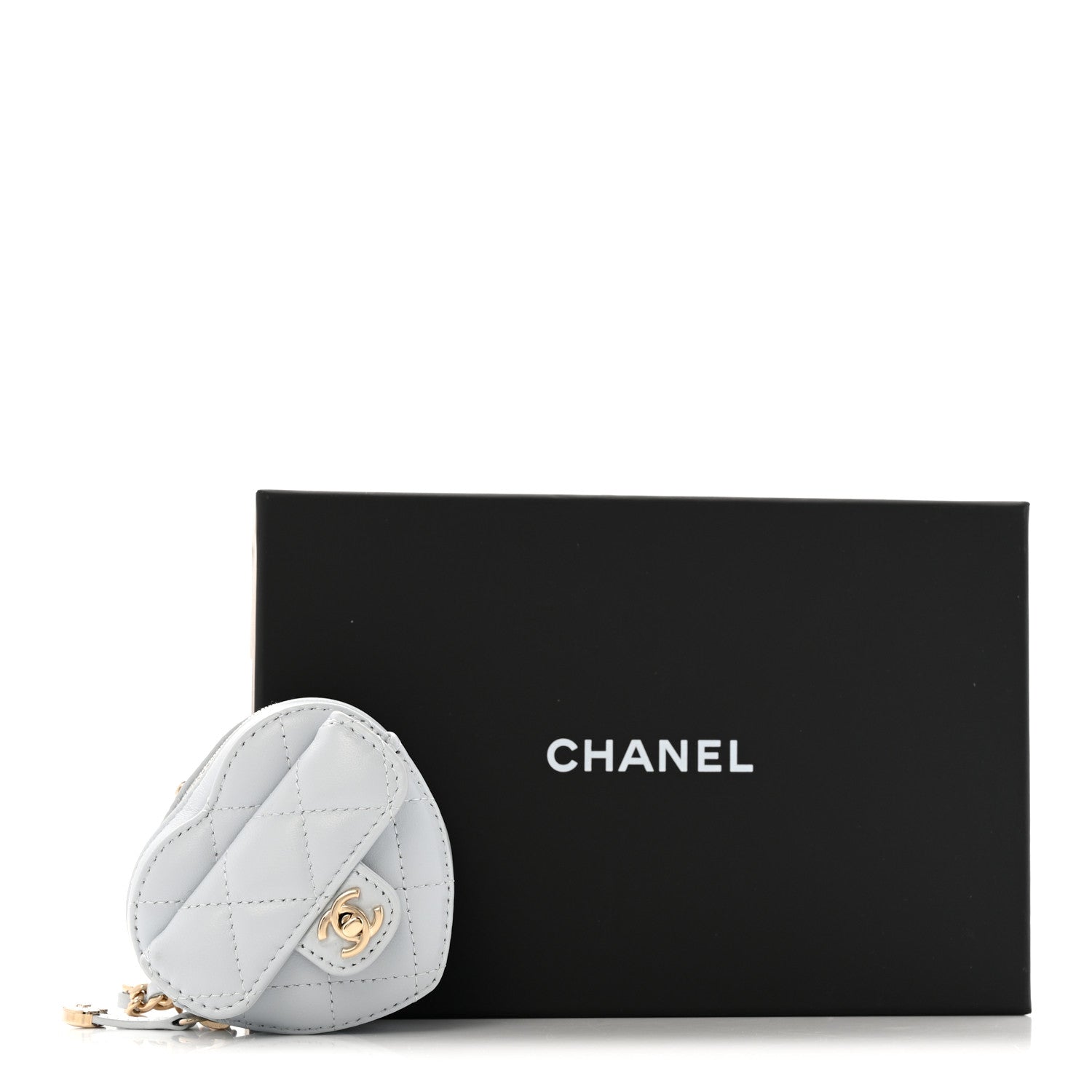 Chanel Lambskin Quilted CC Mini In Love Heart Bag Charm Light Blue 6 of 6